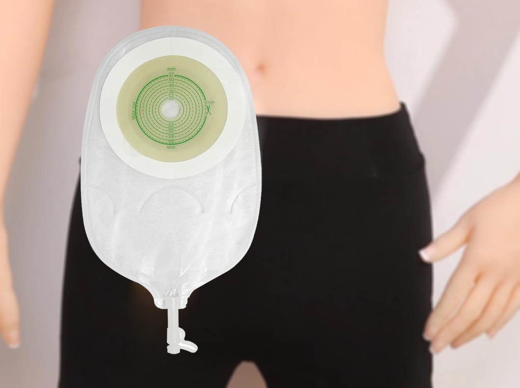 Poche vidable médicale jetable, sac d'urostomie d'une seule pièce pour stomie