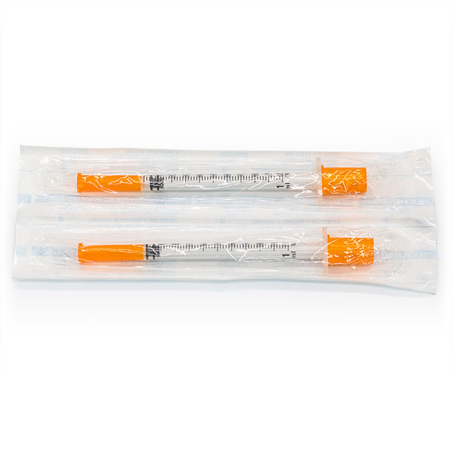 Seringue à insuline en plastique jetable médical avec aiguille