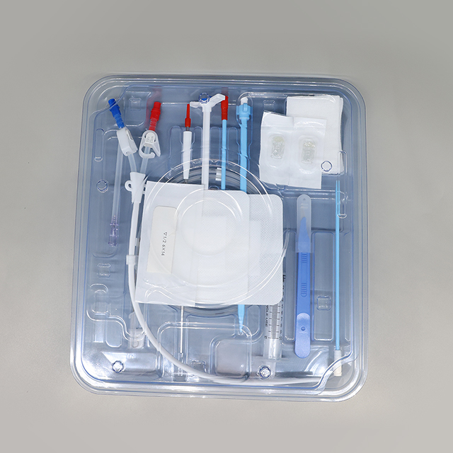 Kit de cathéter d'hémodialyse médicale Kit de cathéter d'hémodialyse à long terme à double lumen
