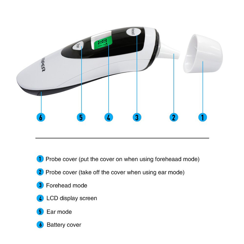 Thermom&egrave;tre du front et de l'oreille de mode 800-Dual (9)