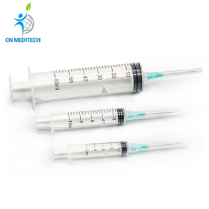 Seringue d'injection Luer Lock jetable avec aiguille, 1ml/2ml/3ml/5ml/10ml/20ml/30ml/50ml/60ml
