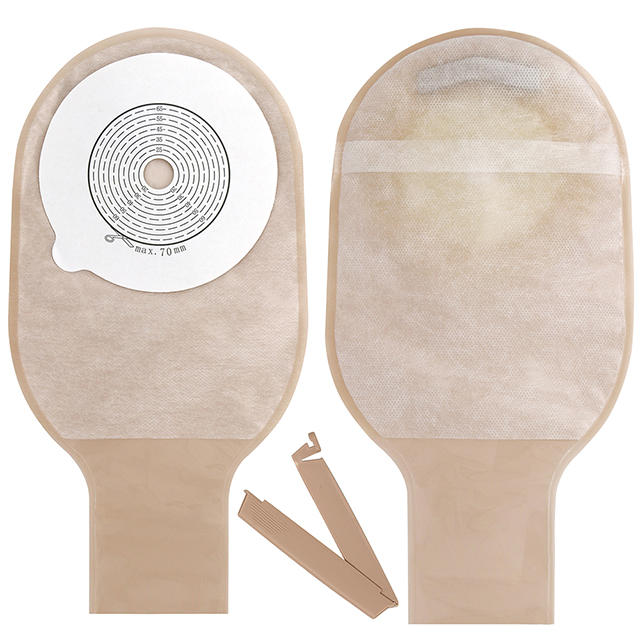 Sac de colostomie monobloc jetable médical vidable/fermé