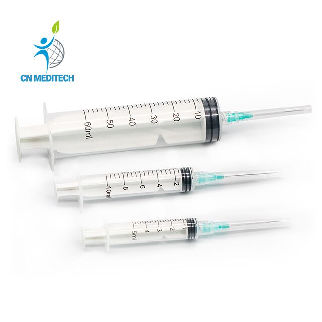 Seringue d'injection Luer Lock jetable médicale 5ml/20ml/60ml avec aiguille