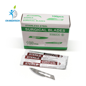 Lame de scalpel chirurgical stérile jetable en acier inoxydable avec rayonnement gamma
