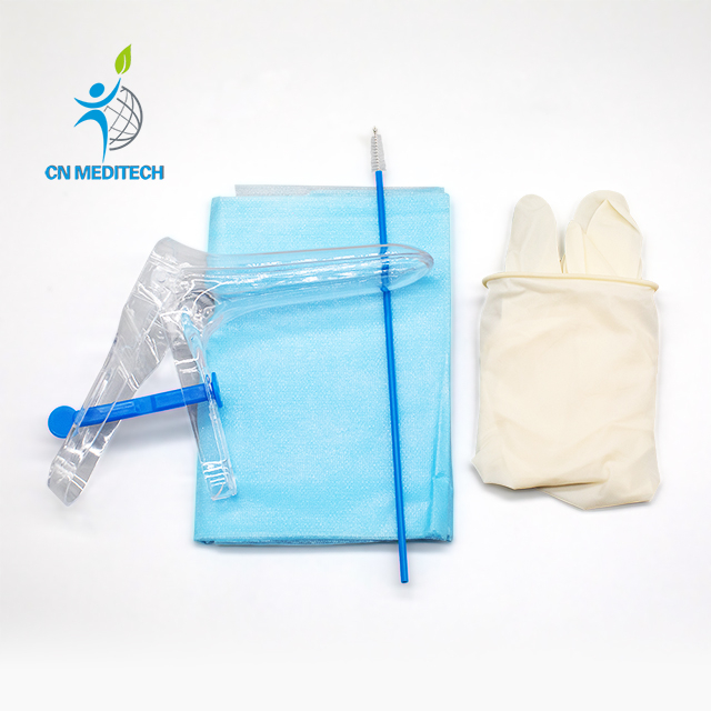 Kit d'examen gynécologique avec spéculum vaginal en plastique jetable