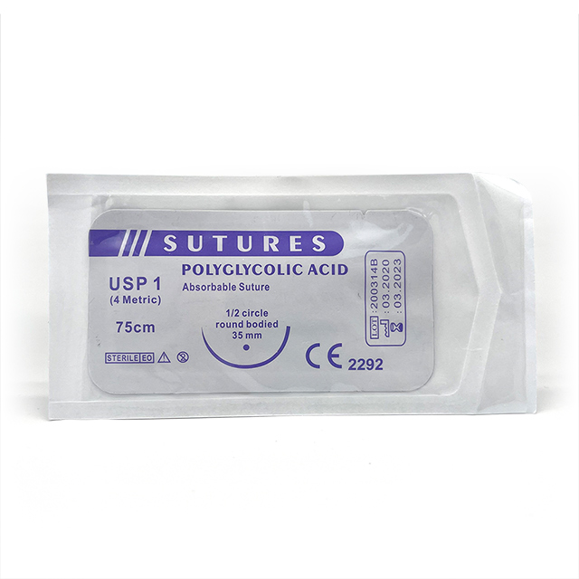Suture chirurgicale PGA à l'acide polyglycolique résorbable avec aiguille