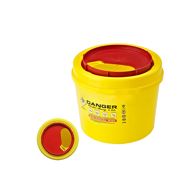 Conteneur jaune pour objets tranchants Biohazard de 2,8 L pour seringue et aiguille