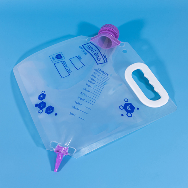 Sac d'alimentation portable 1000 ml, sac de nutrition entérale jetable