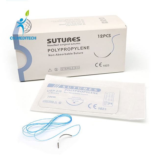Sutures chirurgicales en polypropylène non résorbables avec aiguille