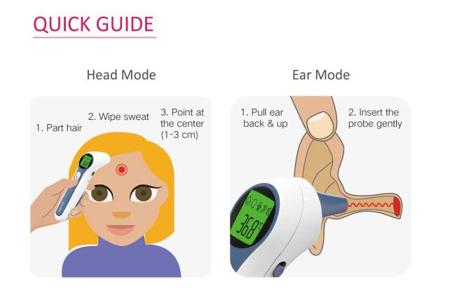 Thermom&egrave;tre du front et d'oreille &agrave; double mode (4)