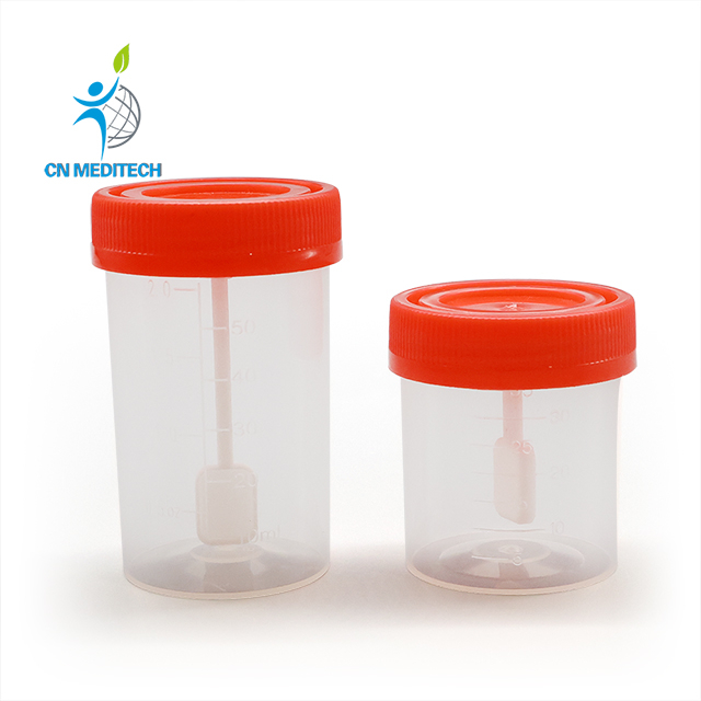 Tasse de collecte d'échantillons de selles en plastique jetable, 30ml 40ml 60ml