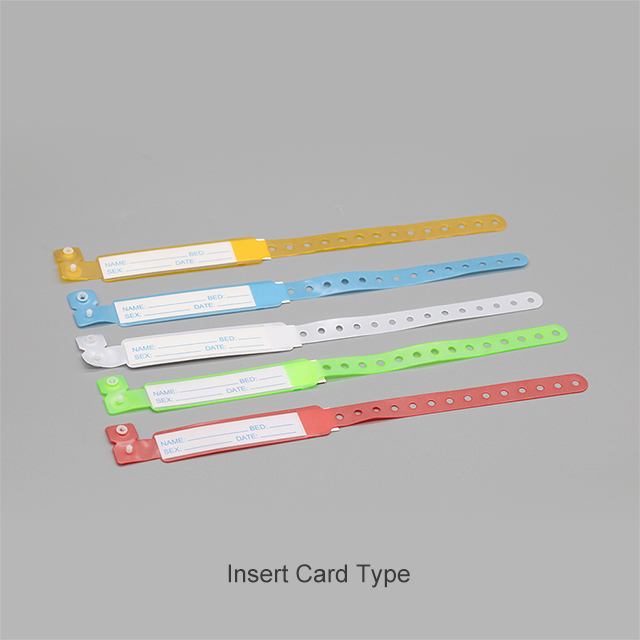 Bande d'identification de bracelets d'identification de patient d'insertion jetable de PVC