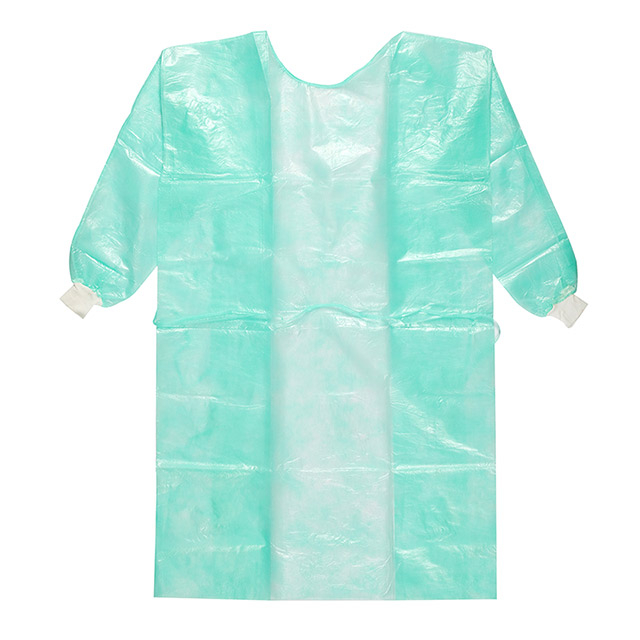 Robe d'isolement jetable d'hôpital Aami niveau 2/3 PP avec manchette élastique