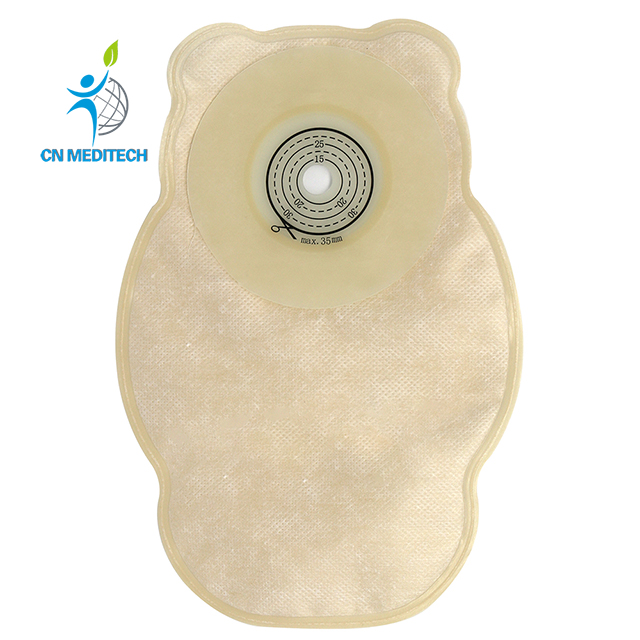 Sac de colostomie monobloc jetable médical vidable/fermé