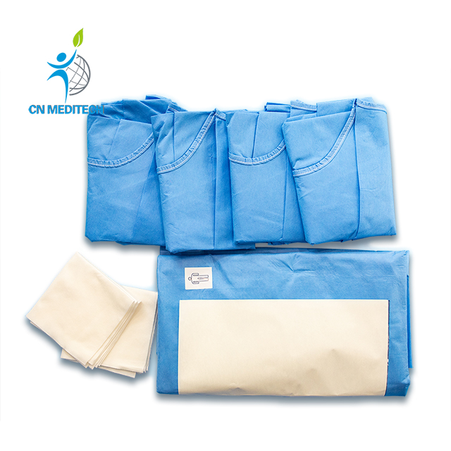 Pack de kits chirurgicaux chirurgicaux stériles jetables médicaux pour césarienne pour naissance de bébé