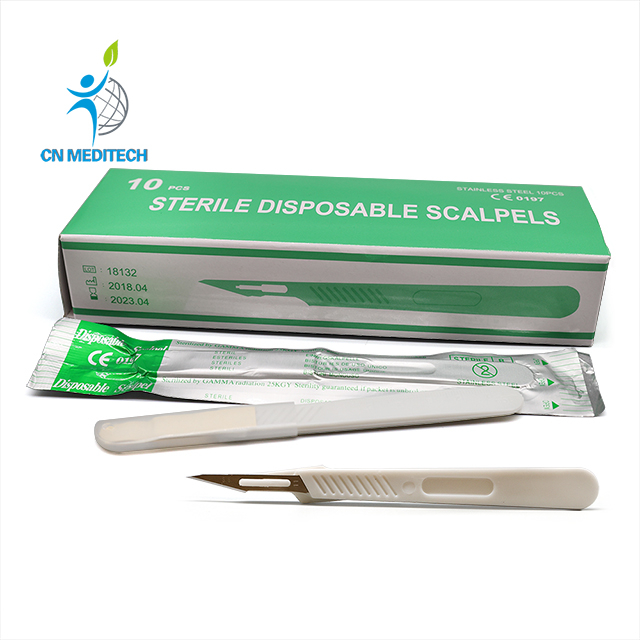 Scalpel chirurgical jetable professionnel médical avec lame en acier inoxydable