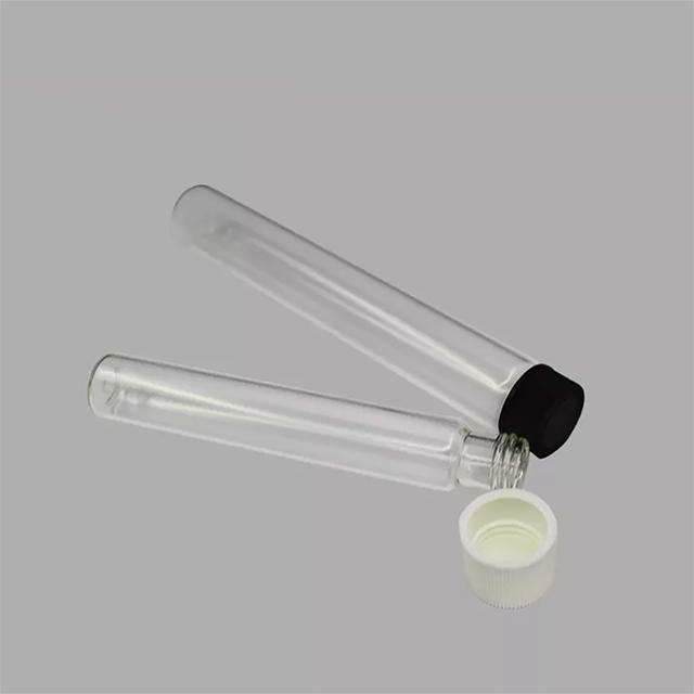 Tube à essai de laboratoire en Pyrex avec bouchon à vis