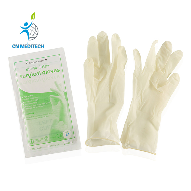Gant chirurgical en latex en poudre médical jetable 