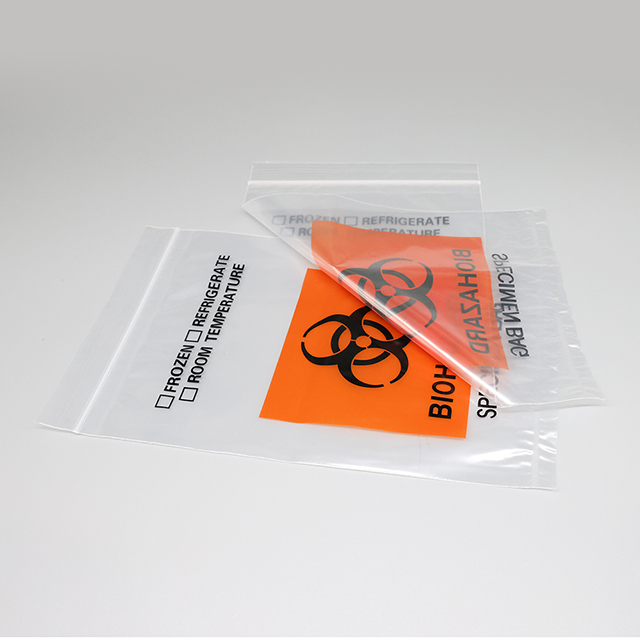 Sac de transport d'échantillons de risque biologique auto-scellant de laboratoire
