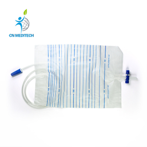 Sac de collecte d'urine à valve croisée en T pour adulte jetable