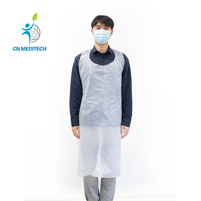 Tablier PE imperméable jetable en PEHD/LDPE