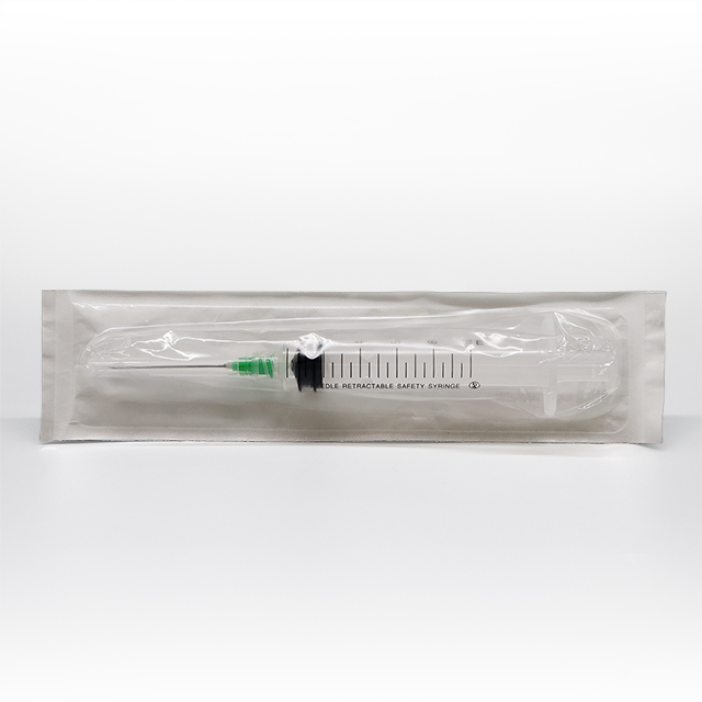 Seringue de sécurité en plastique jetable avec aiguille rétractable