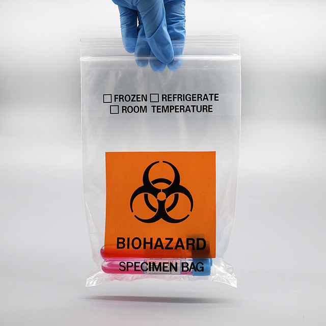 Sac de transport d'échantillons de risque biologique auto-scellant de laboratoire